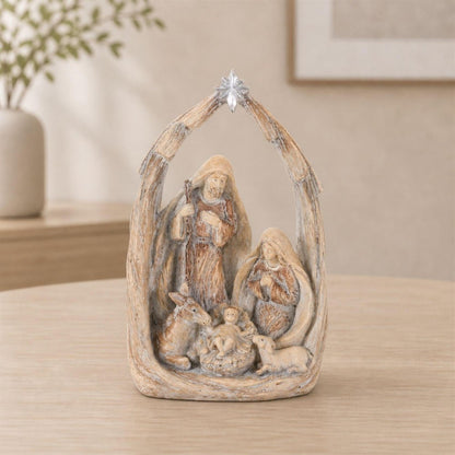 8" Beige And Gray Resin Christmas Tabletop Sculpture HomeRoots