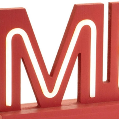 Set of Two Red And White Christmas Tabletop Sign with LED HomeRoots