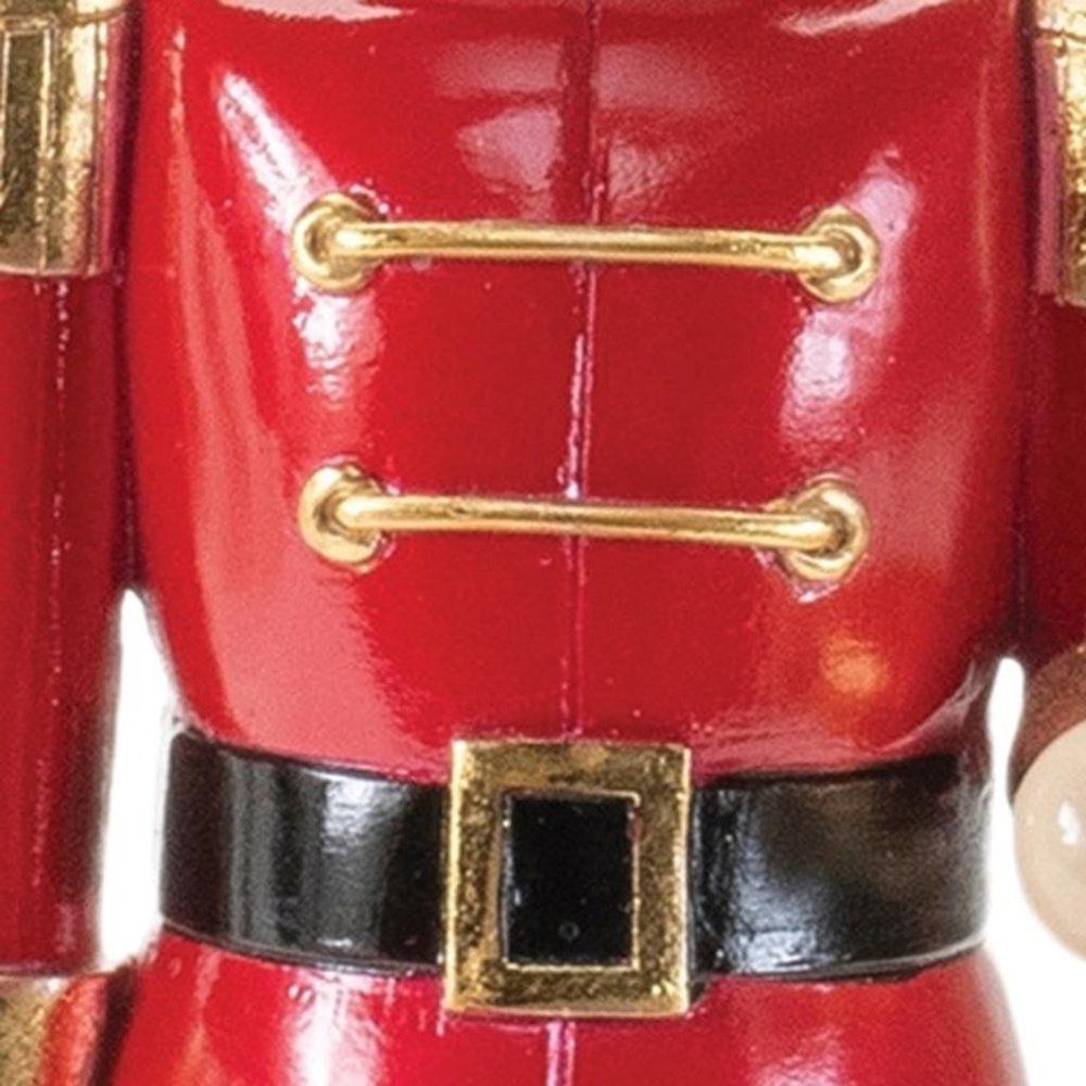 12" Black And Red Polyresin Christmas Nutcracker Figurine HomeRoots