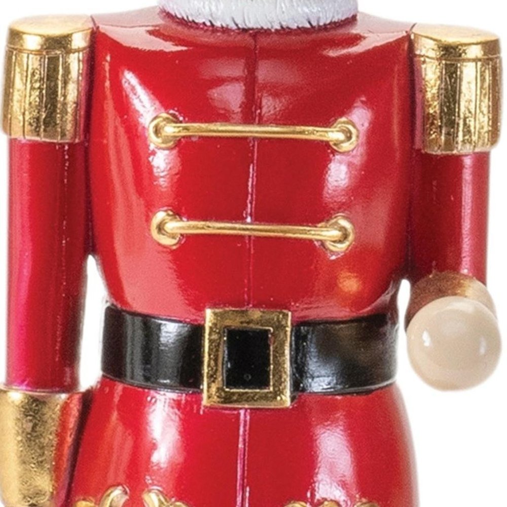 12" Black And Red Polyresin Christmas Nutcracker Figurine HomeRoots