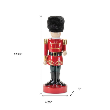 12" Black And Red Polyresin Christmas Nutcracker Figurine HomeRoots