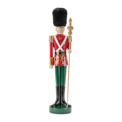 19" Black Red And Green Resin Christmas Nutcracker Tabletop Sculpture HomeRoots