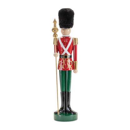 19" Black Red And Green Resin Christmas Nutcracker Tabletop Sculpture HomeRoots