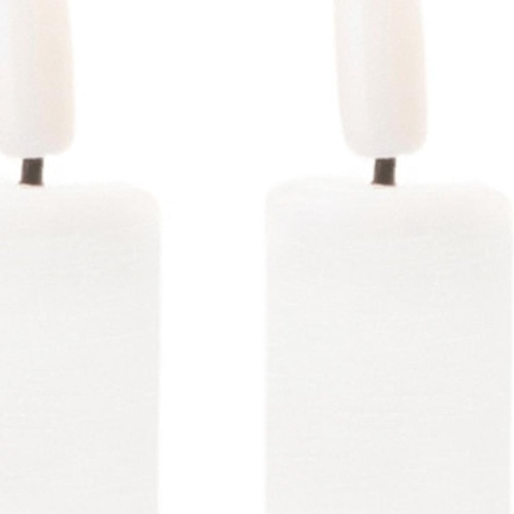 Set of Two White Unscented Candle Flameless Taper Candles HomeRoots