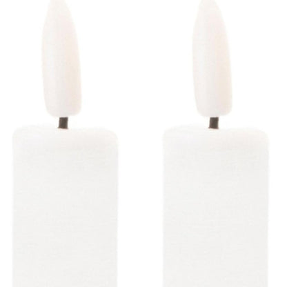Set of Two White Unscented Candle Flameless Taper Candles HomeRoots