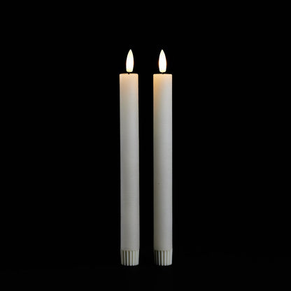 Set of Two Ivory Unscented Candle Flameless Taper Candles HomeRoots