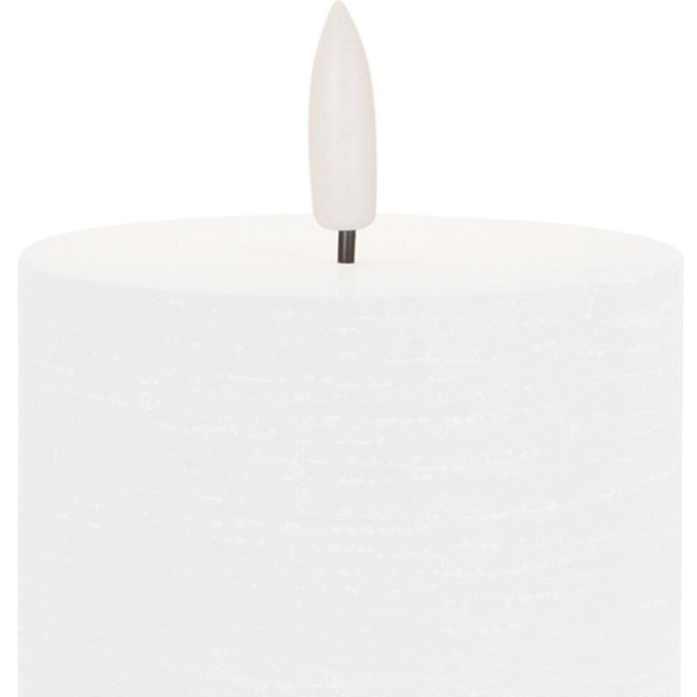 Set of Two White Unscented Candle Flameless Pillar Candles HomeRoots