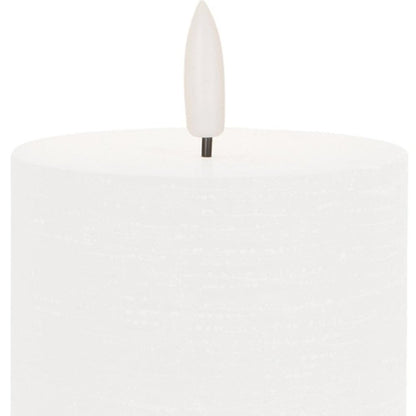 Set of Two White Unscented Candle Flameless Pillar Candles HomeRoots