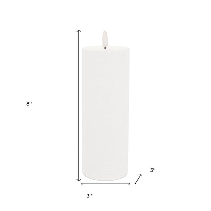Set of Two White Unscented Candle Flameless Pillar Candles HomeRoots