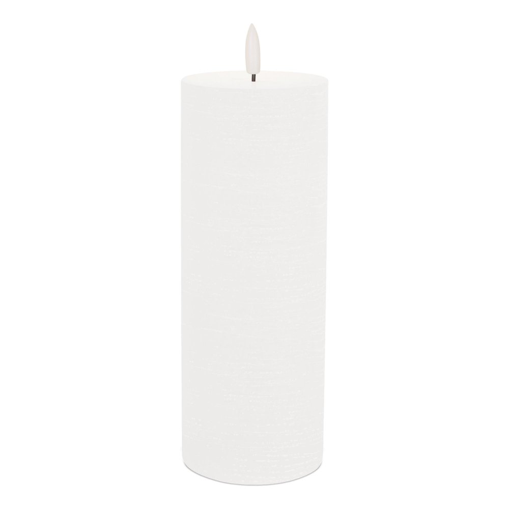 Set of Two White Unscented Candle Flameless Pillar Candles HomeRoots