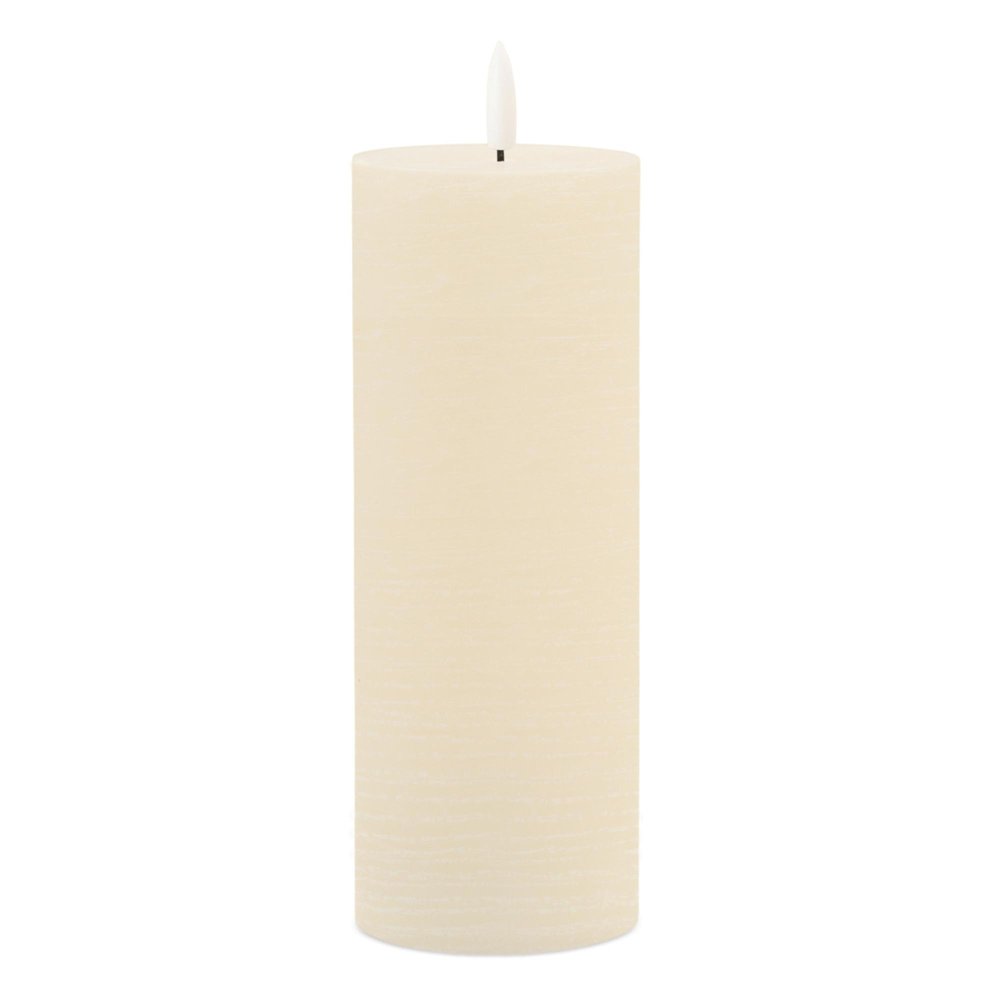 Set of Two Ivory Unscented Candle Flameless Pillar Candles HomeRoots