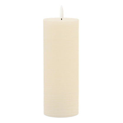 Set of Two Ivory Unscented Candle Flameless Pillar Candles HomeRoots