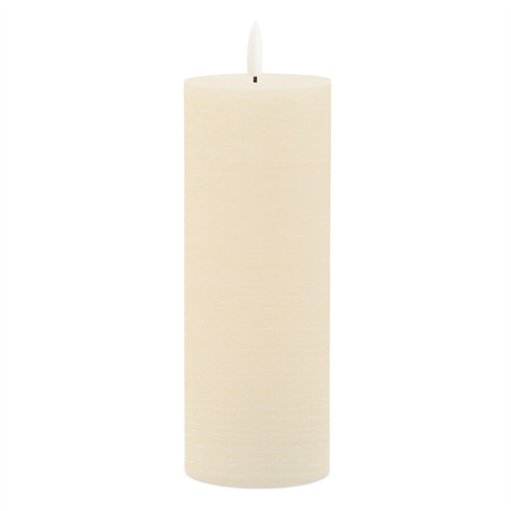 Set of Two Ivory Unscented Candle Flameless Pillar Candles HomeRoots