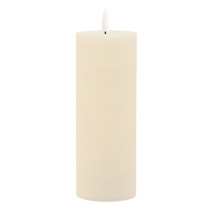 Set of Two Ivory Unscented Candle Flameless Pillar Candles HomeRoots