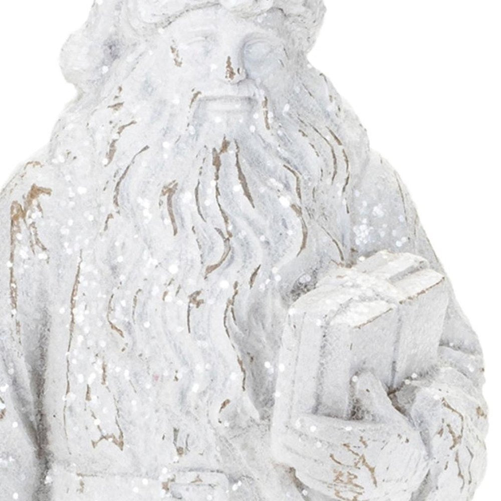 Set of Two White Polyresin Christmas Santa Figurine HomeRoots