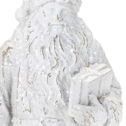 Set of Two White Polyresin Christmas Santa Figurine HomeRoots