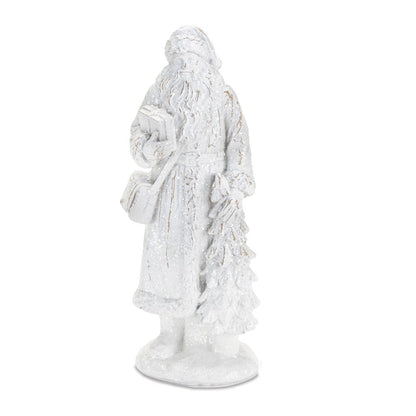 Set of Two White Polyresin Christmas Santa Figurine HomeRoots