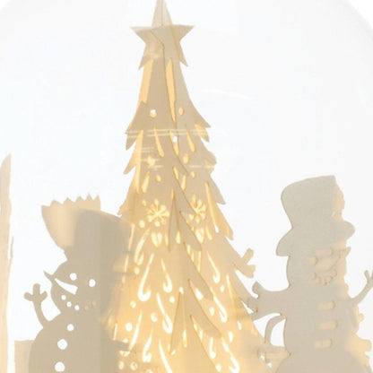 9" White Plastic Christmas Snowman Tabletop Sculpture with LED HomeRoots