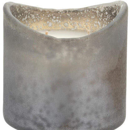 Set of Two White Currant Scented Two Wick Candles In Frosted Glass Holders HomeRoots