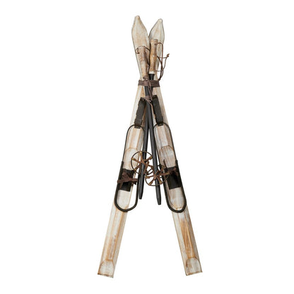 36" Beige And Brown Skiing Tabletop Sculpture HomeRoots