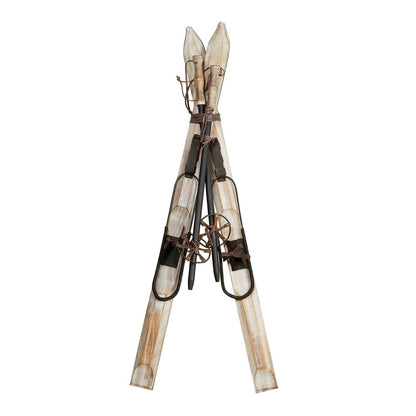 36" Beige And Brown Skiing Tabletop Sculpture HomeRoots