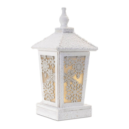 17" White Wood Tabletop Sculpture with LED HomeRoots