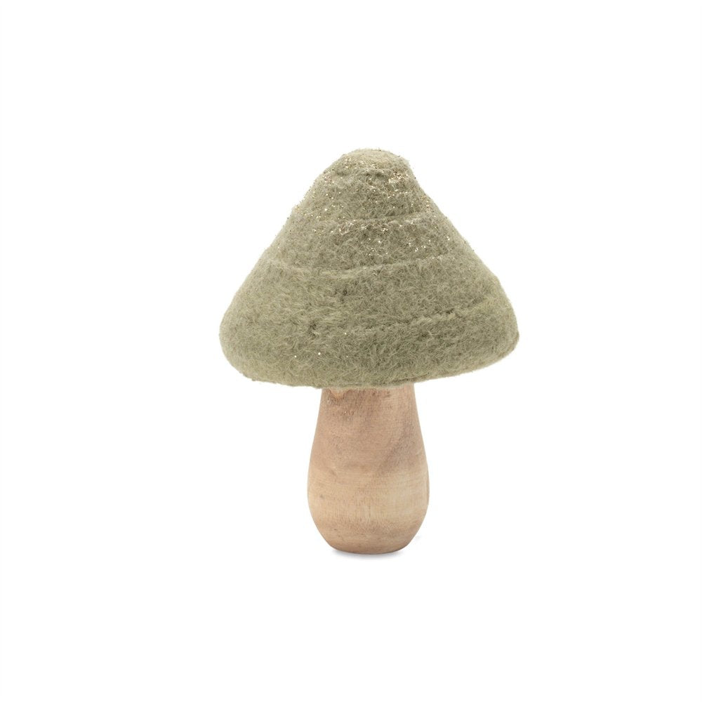 Set of Two Green And Gold Mushroom Tabletop Sculpture HomeRoots