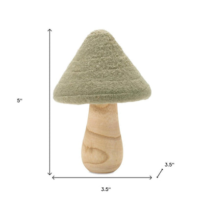 Set of Two Green And Gold Mushroom Tabletop Sculpture HomeRoots