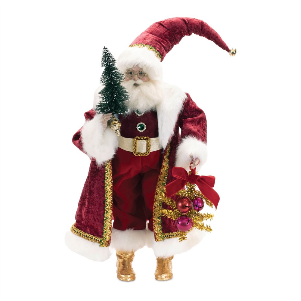 25" Red And White Resin Christmas Santa Figurine HomeRoots