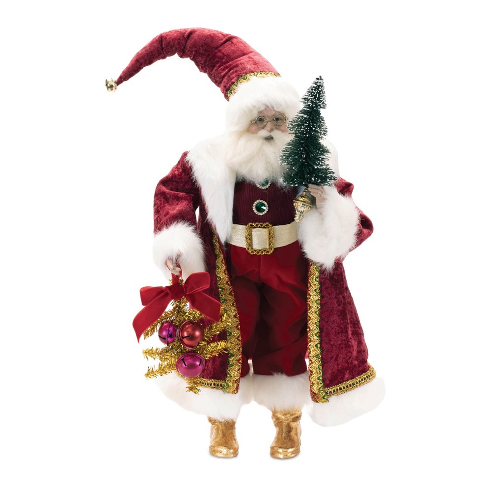 25" Red And White Resin Christmas Santa Figurine HomeRoots