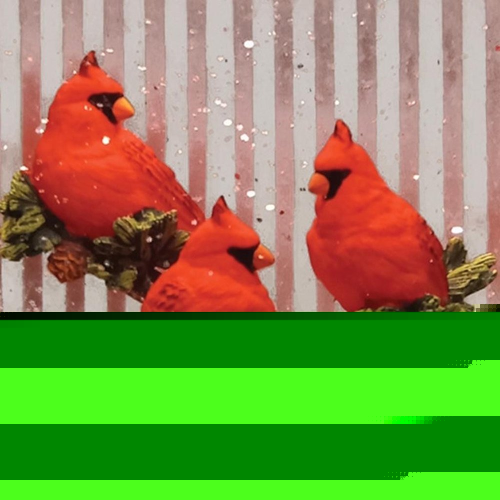 11" White And Red Plastic Bird Tabletop Sculpture with LED HomeRoots