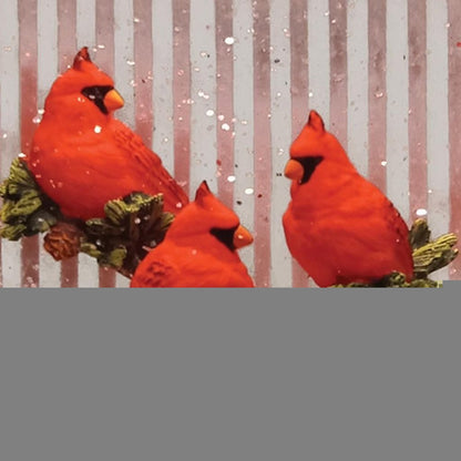 11" White And Red Plastic Bird Tabletop Sculpture with LED HomeRoots