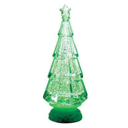 12" Green Plastic Trees Christmas Christmas Tree Tabletop Sculpture with LED HomeRoots