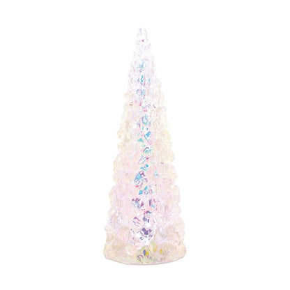 14" White Blue And Pink Plastic Trees Tabletop Sculpture with LED HomeRoots