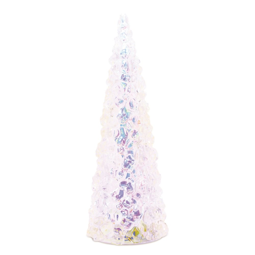 18" White Blue And Pink Plastic Trees Tabletop Sculpture with LED HomeRoots