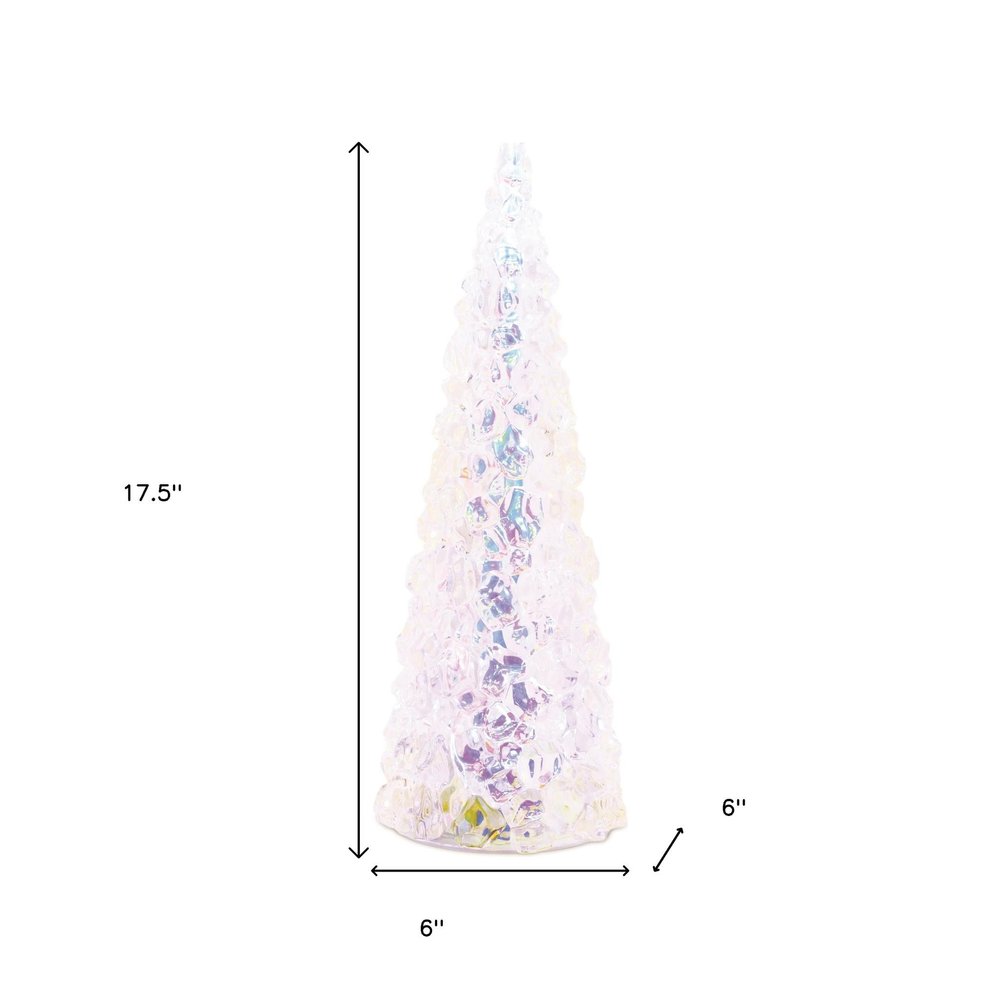 18" White Blue And Pink Plastic Trees Tabletop Sculpture with LED HomeRoots