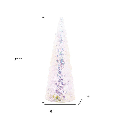 18" White Blue And Pink Plastic Trees Tabletop Sculpture with LED HomeRoots