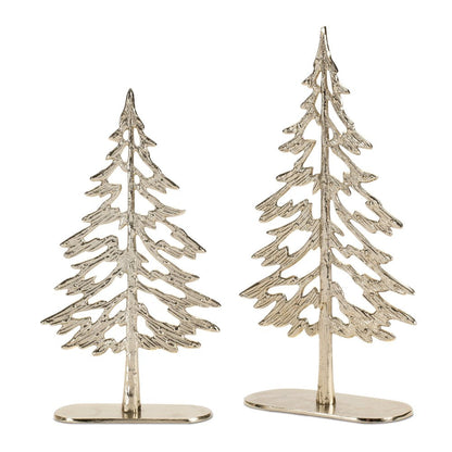 Set of Two Gold Aluminum Tabletop Sculpture HomeRoots