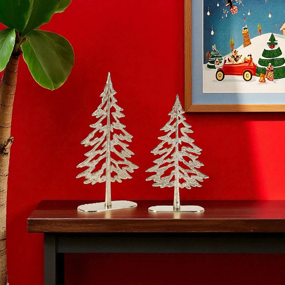 Set of Two Gold Aluminum Tabletop Sculpture HomeRoots