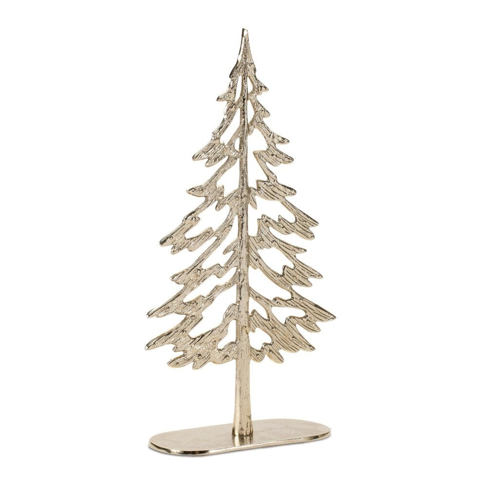 Set of Two Gold Aluminum Tabletop Sculpture HomeRoots