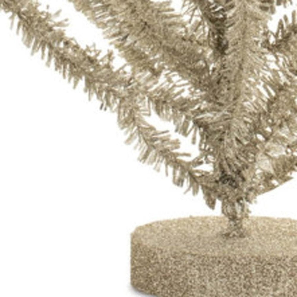 Set of Two Silver Plastic Trees Tabletop Sculpture HomeRoots