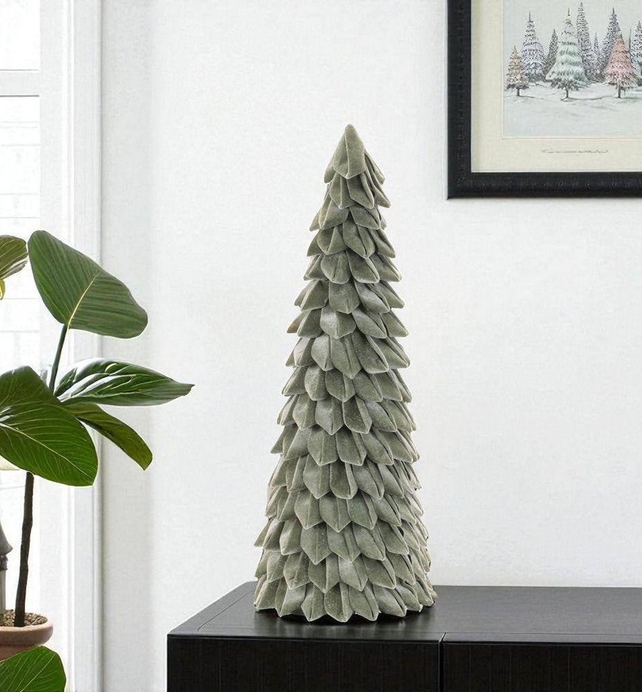 26" Green Fabric Trees Tabletop Sculpture HomeRoots