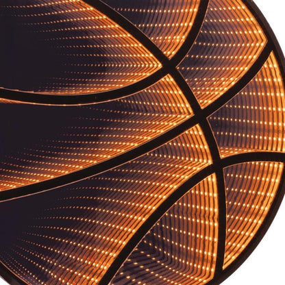 17" Black And Orange Acrylic Basketball Tabletop Sign with LED HomeRoots