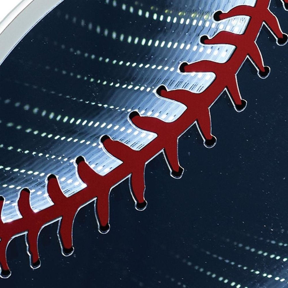 16" Red And White Acrylic Baseball Tabletop Sign with LED HomeRoots