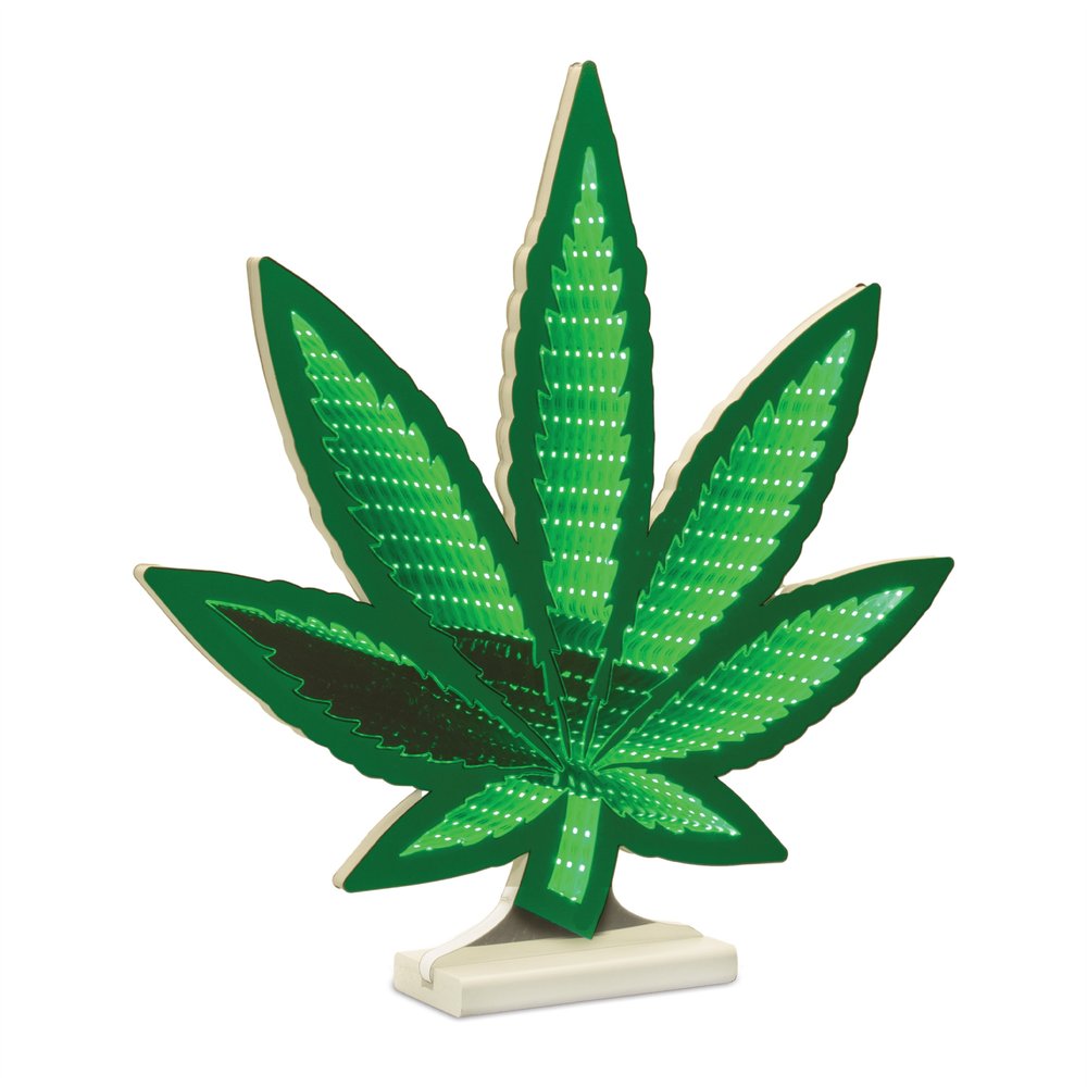 18" Green Acrylic Leaf Tabletop Sign with LED HomeRoots