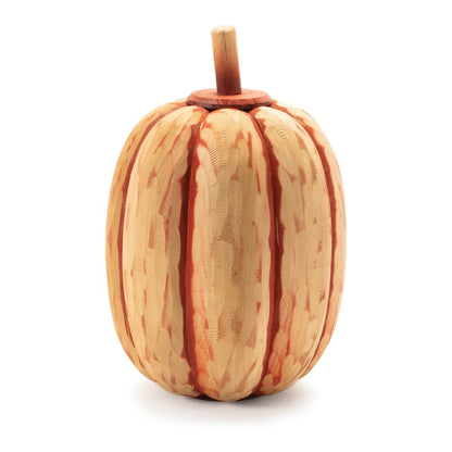 Set of Two Orange Wood Pumpkin Thanksgiving Pumpkin Tabletop Sculpture HomeRoots