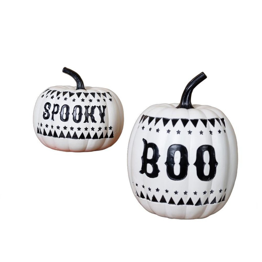 Set of Two White And Black Polyresin Tabletop Sculpture HomeRoots