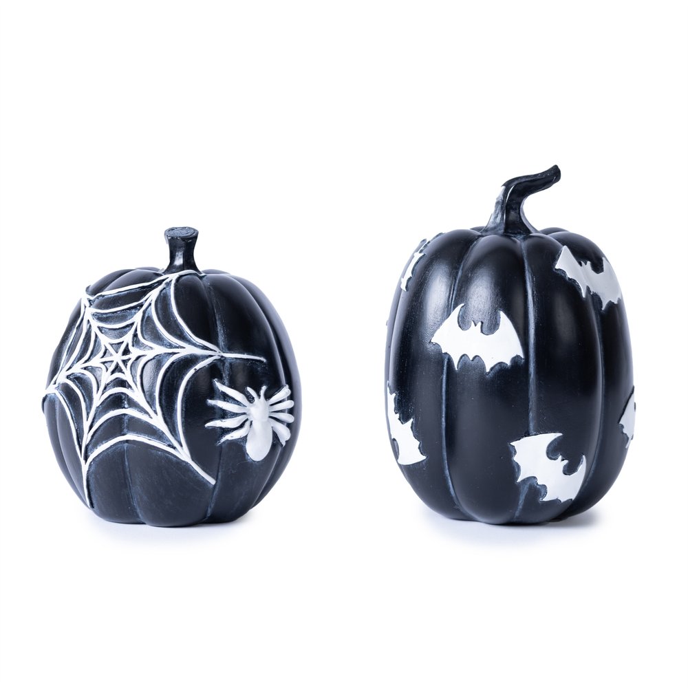 Set of Two Black And White Polyresin Tabletop Sculpture HomeRoots