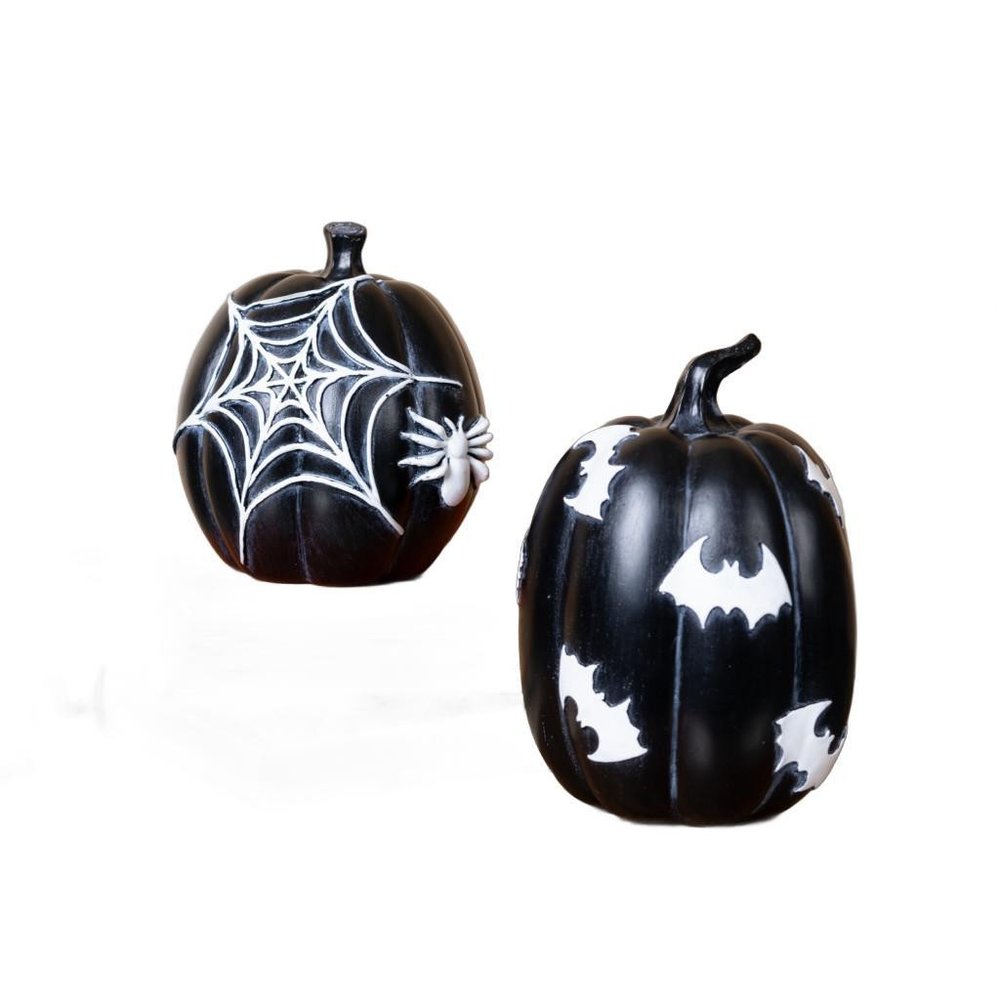 Set of Two Black And White Polyresin Tabletop Sculpture HomeRoots