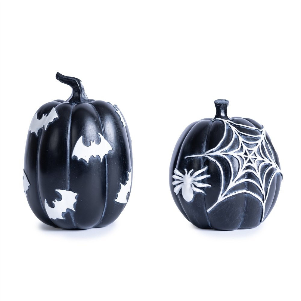 Set of Two Black And White Polyresin Tabletop Sculpture HomeRoots